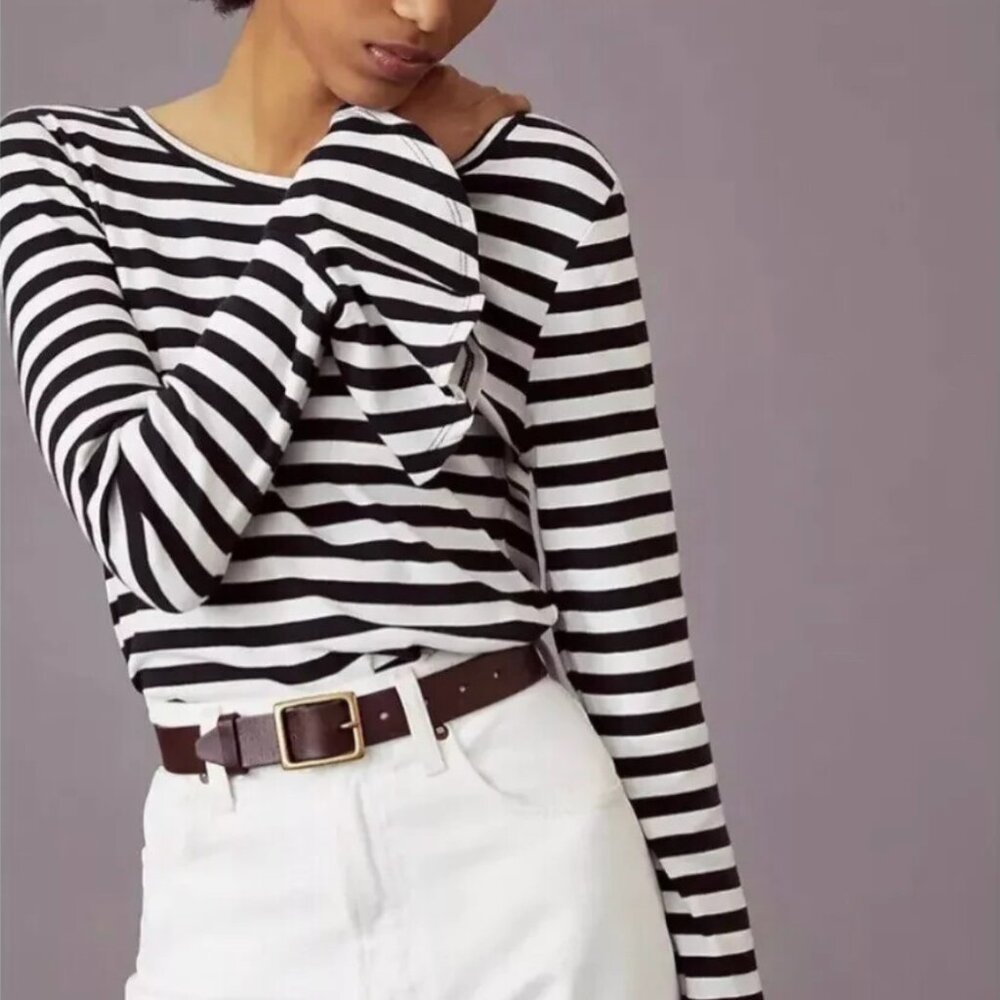 Maeve by Anthropologie Flouncy Striped Bell Sleeve Top